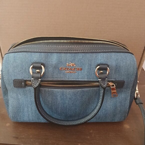 Denim Coach colorblock purse - Picture 1 of 4